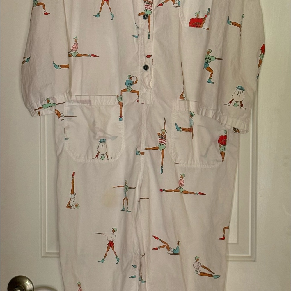 Vintage NAF NAF White One Piece with Playful Print